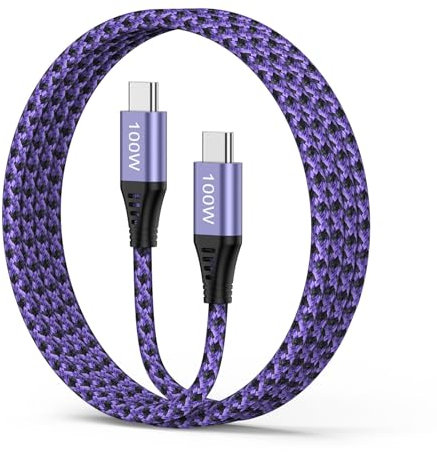 100W USB C Kabel, 5A 1.8M Samsung Schnellladekabel PD3.0 USB C auf C Kabel Nylon Ladekabel für iPhone 16/15 pro max, Galaxy S25/S24/S23/S22/S21/A56/A55/A51/A35/A15/Z Flip6/Z Fold6,pixel 9/8a,iPad