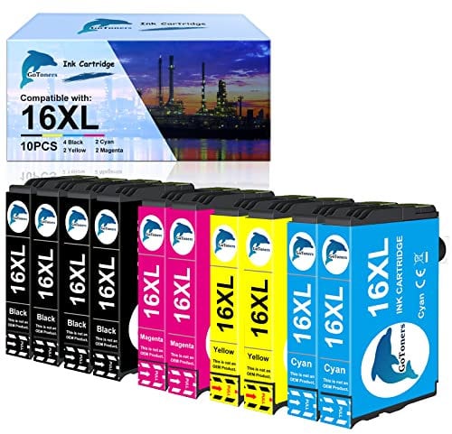 GoToners 16XL Patronen Kompatibel für Epson 16 XL Druckerpatronen für Workforce WF-2750 WF-2760 WF-2630 WF-2510 WF-2660 WF-2520 WF-2530 WF-2540 WF-2650 WF-2010 (10er Pack)