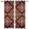 Vorhang Blickdicht Vorhänge Verdunkelungsvorhang Gardinen Mit Ösen Kinderzimmer Wohnzimmer Schlafzimmer Thermovorhang 3D Rotbraunes Gold Retro-Blumengeometrie Ösenschal 2Er Set 234X230Cm (B X H)