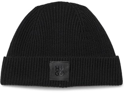 Hugo Damen Beanie-Mütze Ribbed Woven Wool Beanie
