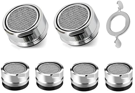 6 Stück M24 Außengewinde Perlatoren für Wasserhähne,Wasserhahn Sieb, Strahlregler Mischdüse, Wasserfilter Badewanne Düse Set, Siebeinsatz für Mischdüsen, Spar Aerator Montagewerkzeug