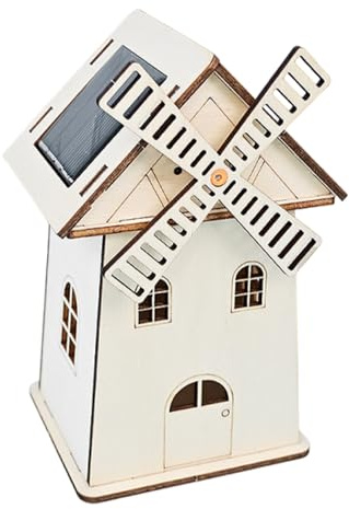 Solarmühlen-Haus Mit Solarantrieb - Modellbau-Bastelset Für Solarenergie | Tischdekoration, Lernspiele & -Spielzeug Für Kreative Bastelprojekte Und Unterrichtsausstellungen