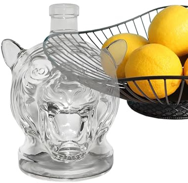 Lnhgh Carafes à Spiritueux | Carafe en Verre pour Liquor | Conteneur à Boisson Décoratif en Forme de Tête de Tigre pour Décoration d'Intérieur, pour Spiritueux, Vin,