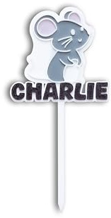 Caketoper Maus personalisiert mit Namen – PLA Caketopper für Kindergeburtstag & Tierliebhaber – individuelle Tortendeko mit Farbauswahl für Schrift - Tortendeko Kinder