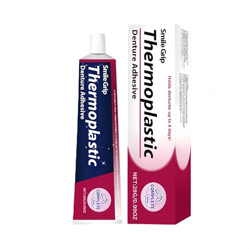 Thermoplastischer Haftkleber, sicherer Haftkleber für Voll- und Teilprothesen, lang anhaltender Zahnkleber, einfach anzuwenden, angenehmer Halt, sauber. (1STÜCK)