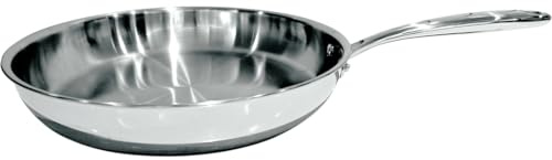 NERTHUS FIH 1578 – Stainless Steel Frying Pan 3-Layers, Full Induction Bottom, Non-Stick Coating, Suitable for All Hobs, Professional and Durable
