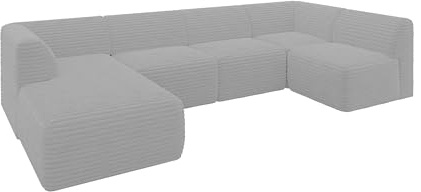 ALTDECOR Ecksofa in U-Form Corner Sofa Bett Eckcouch Couch L-Form Wohnlandschaft Cauchsofa MOVO 345x180x78 Grau