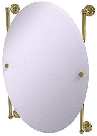 Allied Precision Industries Dottingham Collection Oval Frameless Rail Mounted Mirror Wandspiegel, Messing unlackiert