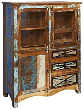 MASSIVMOEBEL24.DE Nature of Spirit Highboard #113 Indisches Altholz lackiert