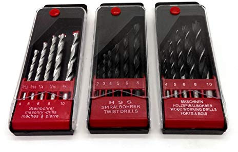 16 tlg. Kombibohrer SET Steinbohrer Holzbohrer Spiralbohrer Metallbohrer