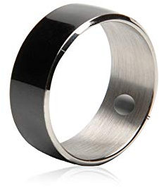 New Liquid Tungsten Gold Smart Ring NFC Funktion wasserdicht und staubdicht, keine Notwendigkeit zum Aufladen (schwarz, weiß) (7, schwarz)