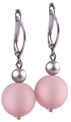 Ohrring Mara, leichte Klappbrisur mit einer Polaris- und einer metallic lackierten Acrylperle in vielen attraktiven Farben, handgefertigt von Adi-Modeschmuck in Berlin (Rosa)