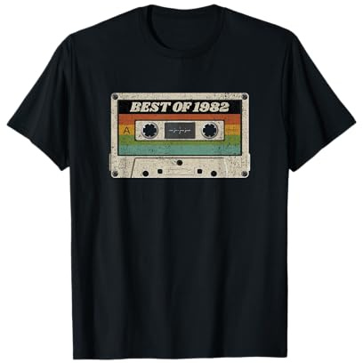 41 Geburtstag 1982 Vintage Retro Kassette Geschenk Deko T-Shirt