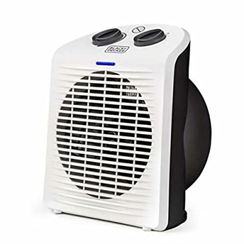 BLACK+DECKER BXSH2000E Heizlüfter für das Badezimmer, Kunststoff, 2 Heizleistungen 1000W oder 2000W, Belüftungsfunktion, kompakt, Abschaltfunktion, weiß
