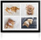 bomoe Bilderrahmen Collage für 4 Fotos 10x15 cm – Fotorahmen Collage aus Holz, Kunststoffglas, Metall-Aufhängung & Passepartout Multirahmen für Bilderrahmen Set – Bilderrahmen 10x15 Schwarz – Galeria