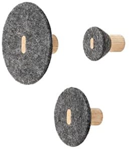 Blomus Wandhaken-66015 Set 3 Wandhaken, Dark Gray Melange, One Size