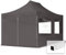 TOOLPORT Tente Pliante 3x4,5 m - 4 Bâches de Côté (fenêtres panoramiques) Economy 700N Housse Barnum Chapiteau Pliant Tonnelle Gris