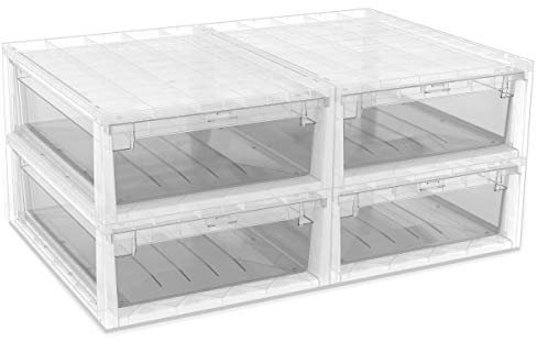 Terry, Aufbewahrungsset mit herausnehmbarer Schublade, transparent, 4 Einheiten