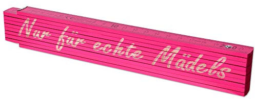TE-Trend 2m Zollstock Pink Meterstab personalisierter Zollstock Frauen Laser Gravur Maßstab Spruch Nur für echte Mädels Rosa