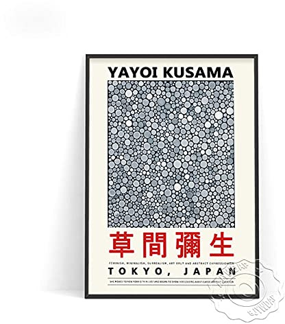 Póster Yayoi Kusama con Estampado de Calabaza de Lunares, Pintura de Parede de Lunares Clásicos, Carteles e Impresiones de Arte de Parede Japón Vintage - 50X70Cm