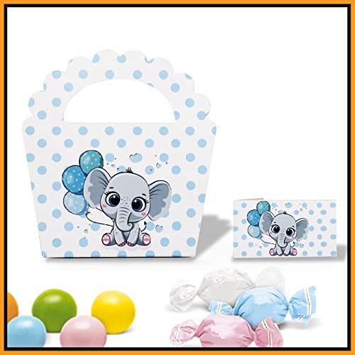 Mr Pubblicita - Scatoline Bomboniere Battesimo Nascita compleanno Portaconfetti elefantino maschio