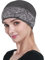 Alnorm Turban aus Spitze Kopf Wickeln Kopfbedeckungen für Frauen Schlafmützen für Frauen mit kurzem Haar Grau