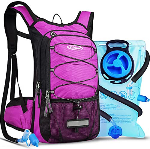 Lunidry 15L Sac à Dos d'hydratation avec vessie d'eau de 3L, Sac Trail Running pour Femme Homme, pour Randonnée Cyclisme Marathon VTT, Ajustables à Taille Sac à Dos d'eau avec système d'hydratation