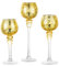 Inweder Teelichthalter Glas Teelicht Kerzenhalter - 3 Stück Quecksilberglas Kerzenständer für Tischdekoration Gold Teelichtgläser für Säule und Schwimmende Kerzen Weihnachts Wohnzimmer Deko