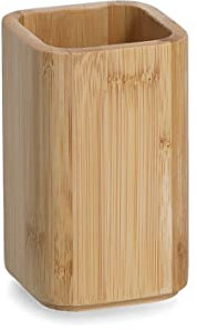 ZELLER PRESENT SCHÖNER LEBEN. PRAKTISCH WOHNEN. Vaso para Cepillo de Dientes, Madera, ca. 7 x 7 x 11,4 cm