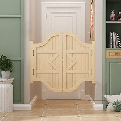 XIAOLIN Naturel Portes De Café Battantes, Volets Bois Massif Jardin Extérieur Portail, Rétro Restaurant Bar Demi Taille Porte (Size : 75cmx80cm)