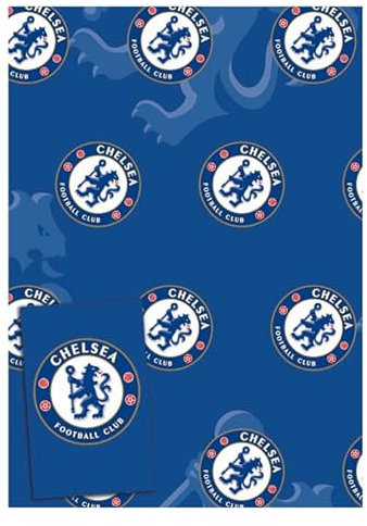 Chelsea FC Geschenkpapier, 6 Blatt, 6 Etiketten, Größe 70 x 50 cm, offizielles Produkt