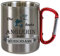 Crealuxe Edelstahltasse mit Karabiner - Die Beste Anglerin heißt Wunschname - 330ml, Tasse personalisiert, Kaffeetasse, Bürotasse, Metalltasse mit Name