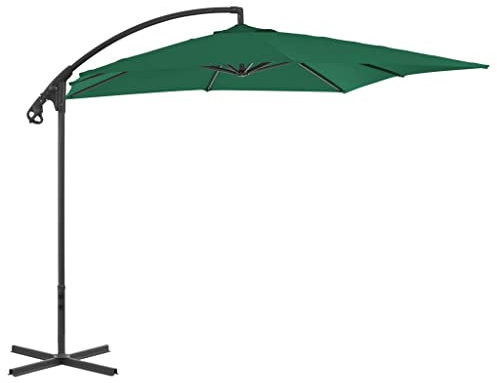 INLIFE Ampelschirm mit Stahlmast 250×250 cm Grün