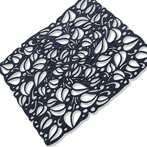 Kerafactum Abtropfmatte Silikon Matte Rutschfeste Hitzebeständige Silikonmatte für Spülbecken Spülbeckenmatte ​für Küche zum Trocknen von Geschirr Gläsern rubber mat Black eckig 1 Stück