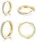2 Paar Creolen Silber Ohrringe für Damen, klein Ohrringe Set mit Zirkonia, 925 Silber Vergoldet Kreolen Hypoallergen Klein Schlafen Kreolen Gold 10mm/12mm