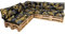 TexDeko® Garden Palettenkissen 120x80x18cm wasserabweisend UV - beständig In- & Outdoor Premium Sitzkissen gesteppt Palettenauflage für Europaletten (7-TLG Set, Blume)