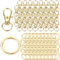 Schlüsselring Edelstahl Klein 80 Stück Karabiner Schlüsselanhänger Basteln Selber Machen Ringe Karabinerhaken mit Drehgelenk(Golden)