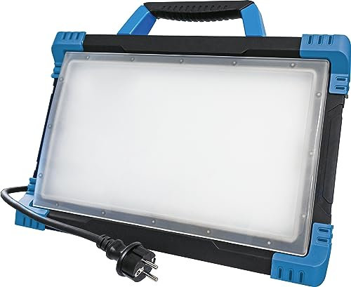 as - Schwabe OPTILINE LED Baustrahler 80 W 8200 Lumen - 2 Schutzkontaktsteckdosen - Mobiler Scheinwerfer - 3m Kabel - Arbeitsleuchte mit 3 Schaltstufen - extrem robust - IP54, 46346