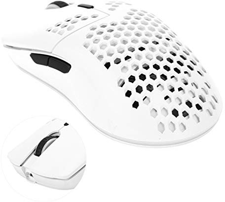 Zunate Mouse da Gioco Wireless, Mouse da Gioco Ottico Ergonomico Ricaricabile USB E-Sport con 7 Luci Colorate Retroilluminate RGB, 3600 DPI, 6 Tasti e Batteria al Litio Integrata da 750mAh (Bianco)