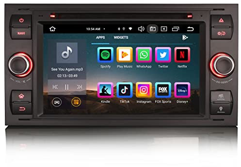 Erisin 7 8-Kern 4GB+64GB Android 12 Autoradio Bluetooth 5.0 GPS Navi Für Ford S-max C-max Focus Fiesta Galaxy Mondeo Transit Unterstützt CarPlay Android Auto DAB+ DSP DVD Player WiFi OBD2 RDS USB