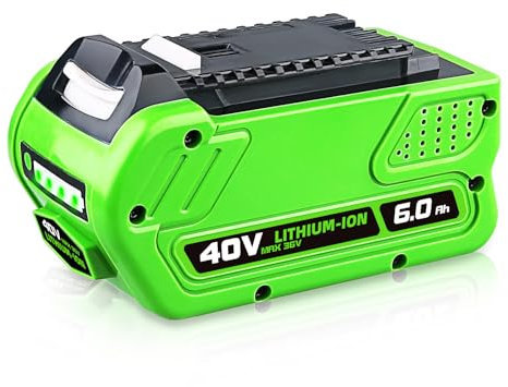 Dasnite 29462 6.0Ah Lithium-ion Battery Replacement for GreenWorks 40V Battery, Compatible with GreenWorks 29472 29252 20202 22262 25312 25322 20642 22272 27062 21242 G-Max Cordless Power Tools