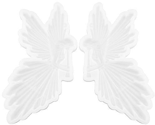 Be In Your Mind 2pcs Moule en Résine Ange Fée Bijoux Coulée Moules en Silicone Moule pour Porte-clés Pendentif Breloque Boucle d'oreille Gâteau Fondant Décor Bijoux Bricolage Artisanat Fabrication