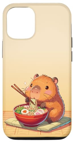 süße Capybara isst Ramen Nudeln Capybaras Ramen Hülle für iPhone 12/12 Pro
