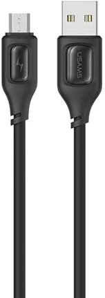 P4Y Cable de carga y datos Micro USB de silicona 2A, 480Mbps reforzado, resistente a la flexión 1m negro US-SJ620 - Serie Moe