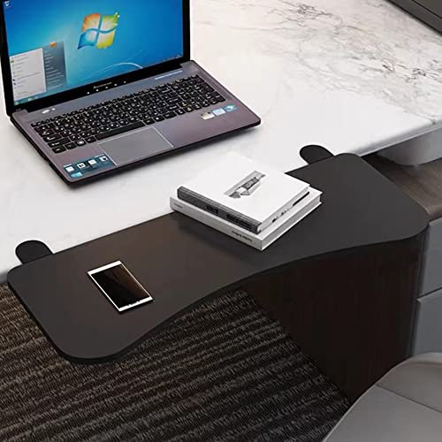 GeRRiT Ergonomische Tastaturschubladenablage, festklemmbare Tischtastaturablage, zusammenklappbare weiß/Schwarze Schreibtischverlängerung, Faltbare Handgelenkauflage-Armlehnenplattform (F