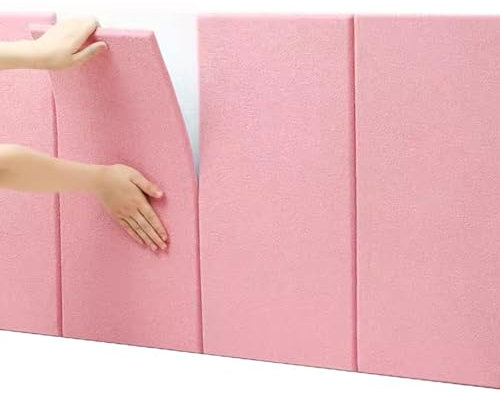 Kopfteil Wandkissen Wandpolster Bett - Wandpaneele Selbstklebend - Kinderzimmer, 30x60cm, 5PCS, Isolierung, Wandpolsterung Wandschutz Bett Polsterpaneel Wandverkleidung (Farbe : Pink)