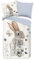 Kaninchen Bettwäsche 135x200cm Pflanzen Blumen Tiere Kaninchen Kinder Bettbezug Set 3 Teilig Microfaser Wendebettwäsche Bettdeckenbezug Mit Reißverschluss und 2 Kissenbezüge 80x80cm