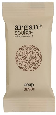 Argan Source 450 Stück Hotel Seife 15g mit Arganöl, Gästeseife Einzeln Verpackt, für Hotels, Airbnb & Pensionen, Feuchtigkeitsspendend, für Alle Hauttypen