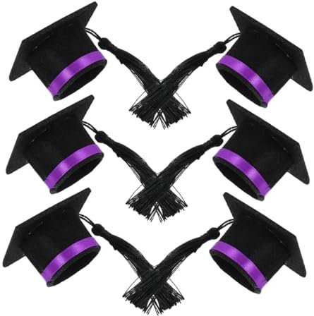 Ciieeo 6pcs Graduation Mini Cap Bottle Cap Decorations Mini Hat Bottle Cover for Party Graduation Hat Cake Topper