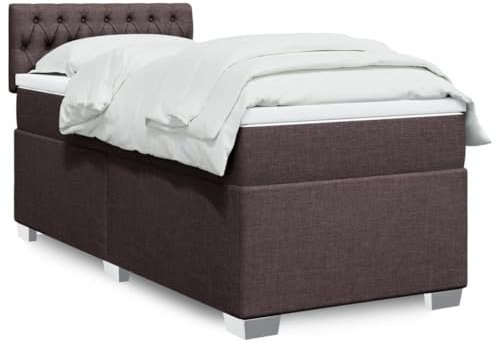 LLEZKBR Betten & Zubehör-Betten & Bettrahmen - Boxspringbett mit Matratze Dunkelbraun 100x200 cm Stoff